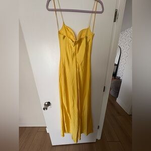 Zara Vibrant Yellow Dress with Spaghetti Straps